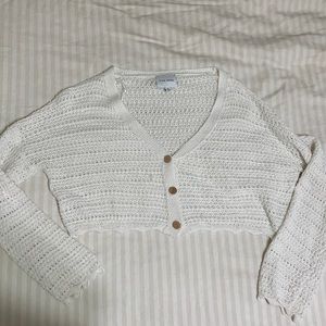 White cropped cardigan